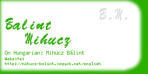 balint mihucz business card