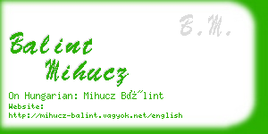 balint mihucz business card